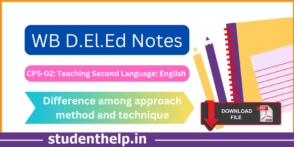 Difference among approach method and technique Note