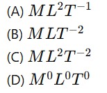 The dimensional formula of Plancks constant is