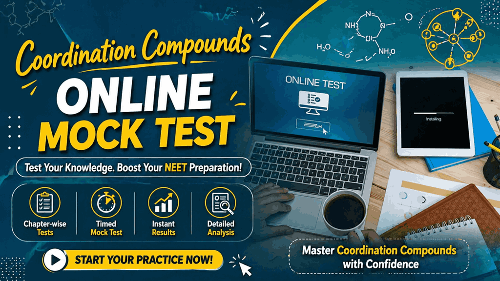 Coordination Compounds Online Mock Test banner for NEET Chemistry